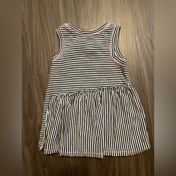 Cat and Jack Toddler Girls Striped Sleeveless Dress with Pink Accents size 3T - Picture 3 of 5